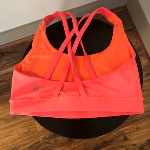 Orange Lululemon Sports Bra Size 4